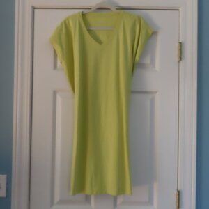 Eileen Fisher Organic Cotton Jersey Dress Boxy V-Neck Size M Comforable Stretchy